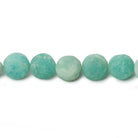8.5mm Matte Amazonite plain coin beads 7.5 inch 20 pieces - Beadsofcambay.com