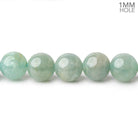 8.5mm Milky Aquamarine plain round large hole beads 16 inch 50 pieces A - Beadsofcambay.com