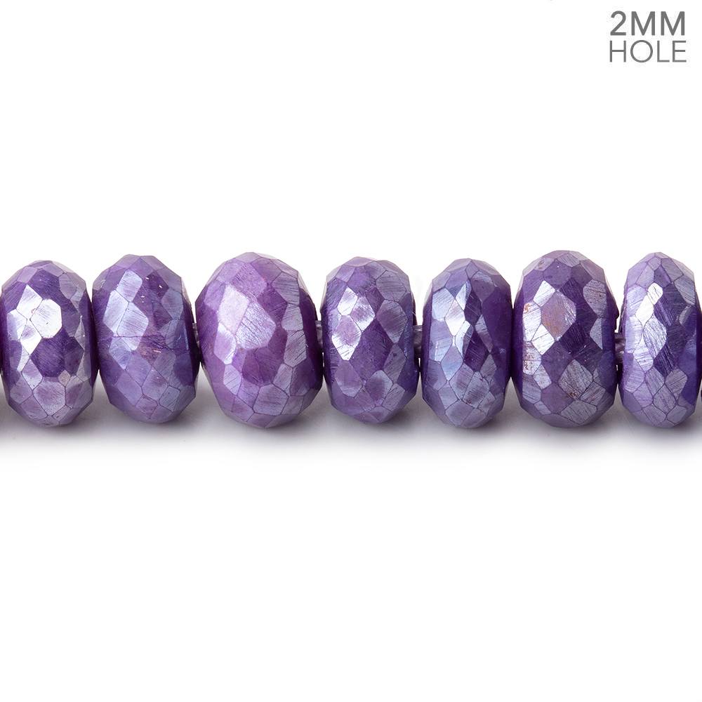 8.5mm Mystic Purple Moonstone 2mm Large Hole Faceted Rondelles 8 inch 34 Beads - Beadsofcambay.com