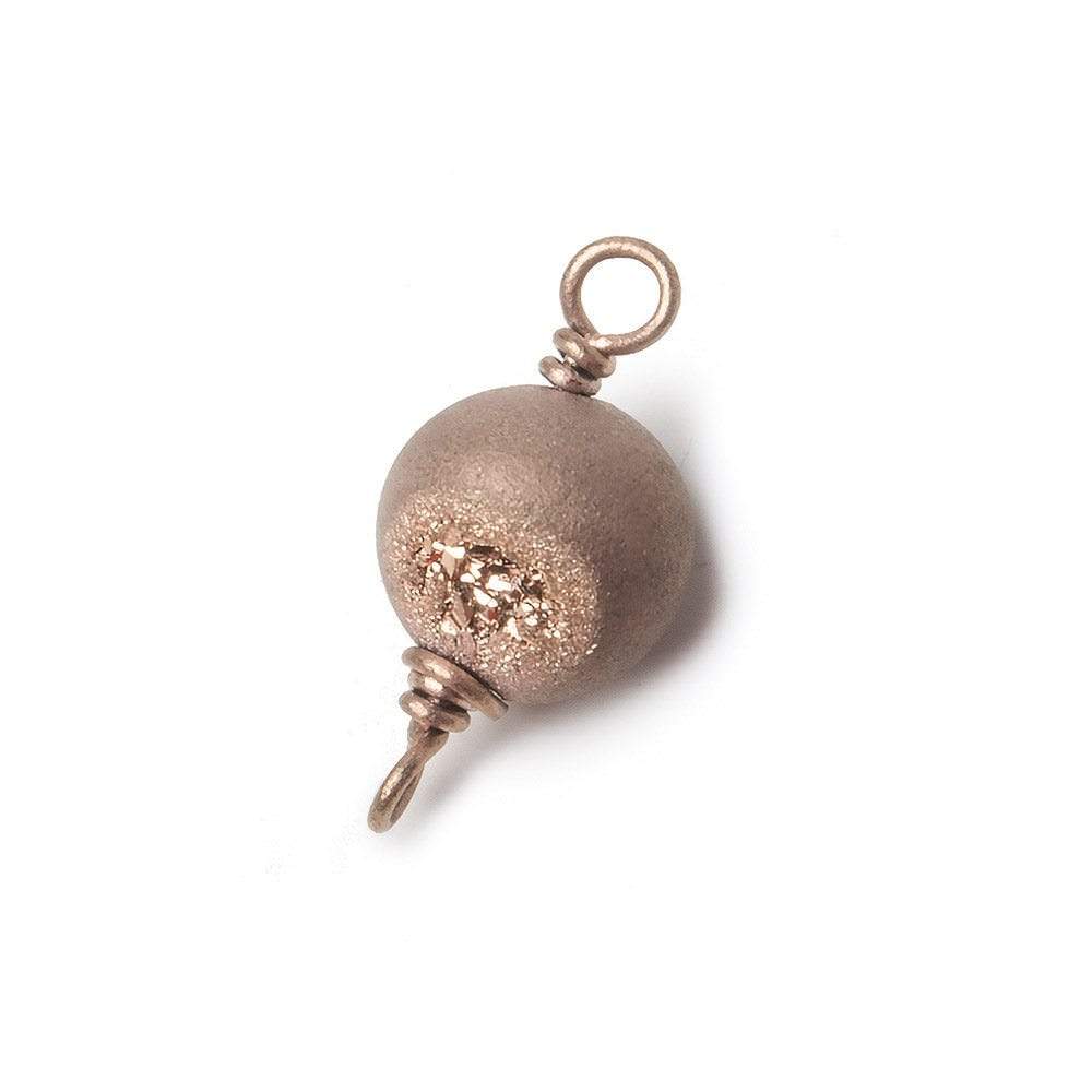 8.5mm Rose Gold plated Drusy Agate plain round Connector 1 piece - Beadsofcambay.com