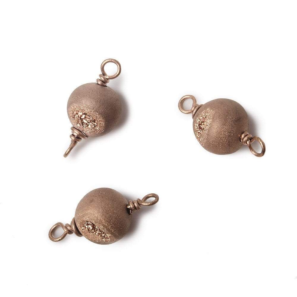 8.5mm Rose Gold plated Drusy Agate plain round Connector 1 piece - Beadsofcambay.com