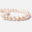 8.5x10-9x11mm Iced Peach Baroque 2.5mm large hole Pearls 15 in. 44 pcs - Beadsofcambay.com