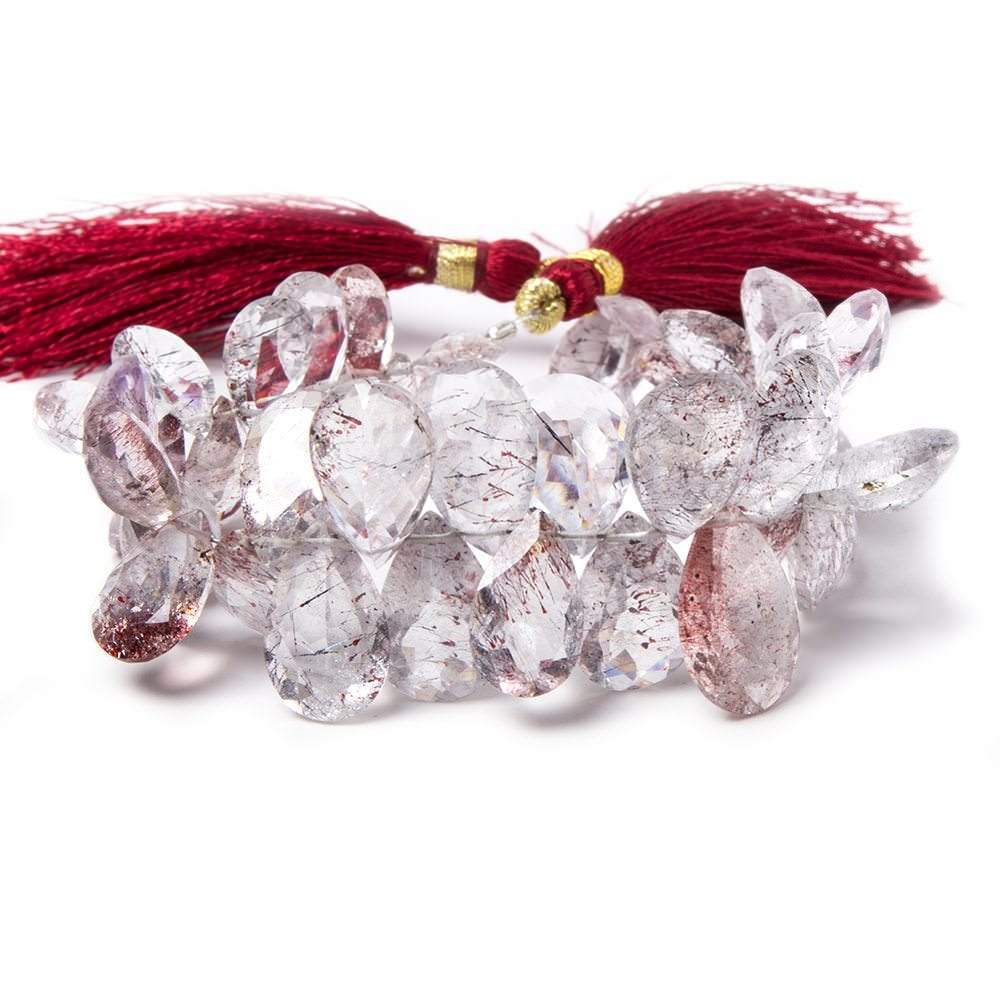 9x6-17x12mm Moss Amethyst Pavilion Faceted Pears 7 inch 47 beads - Beadsofcambay.com