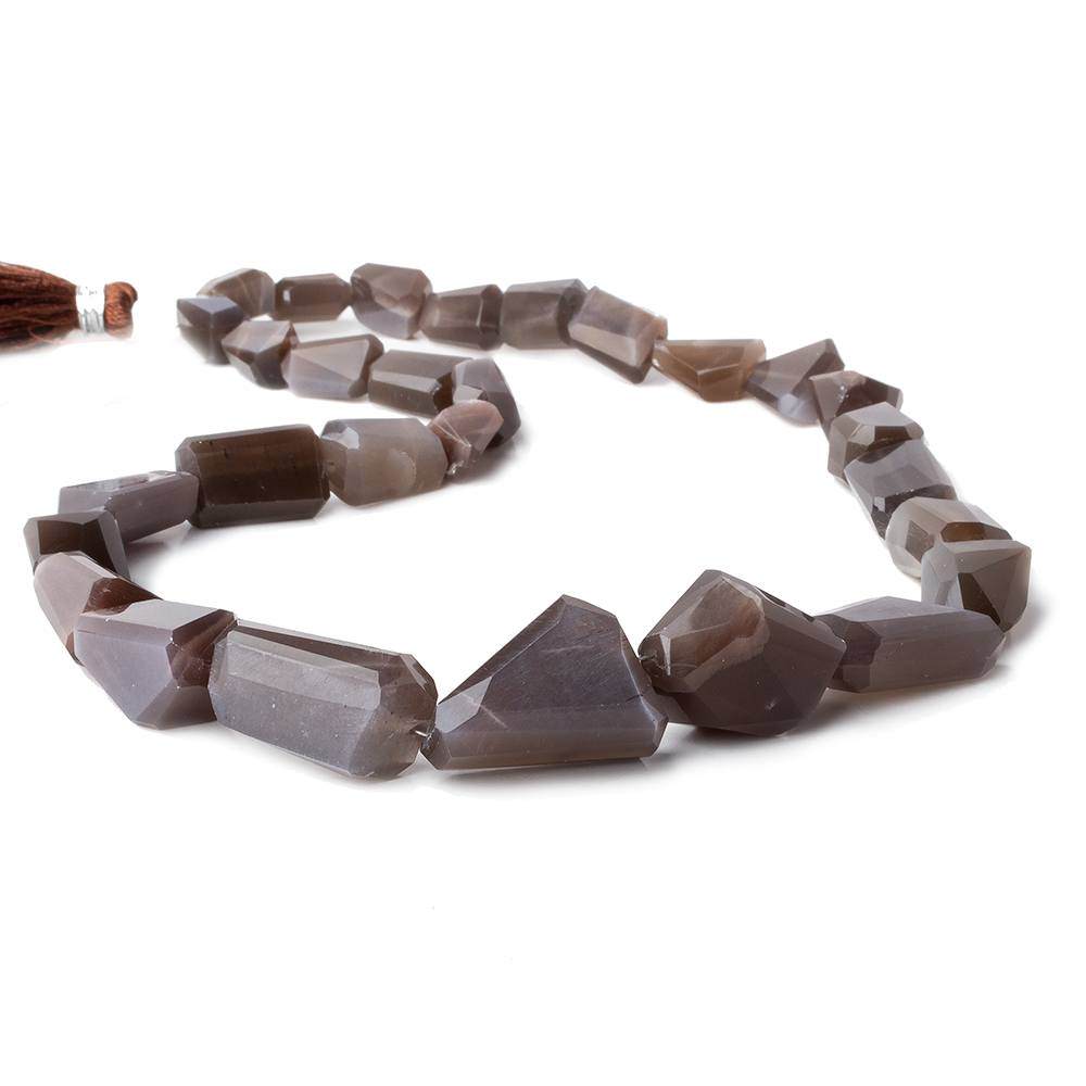 8.5x5.5-23x16mm Chocolate Moonstone Faceted Nugget Beads 16 inch 29 pcs A - Beadsofcambay.com
