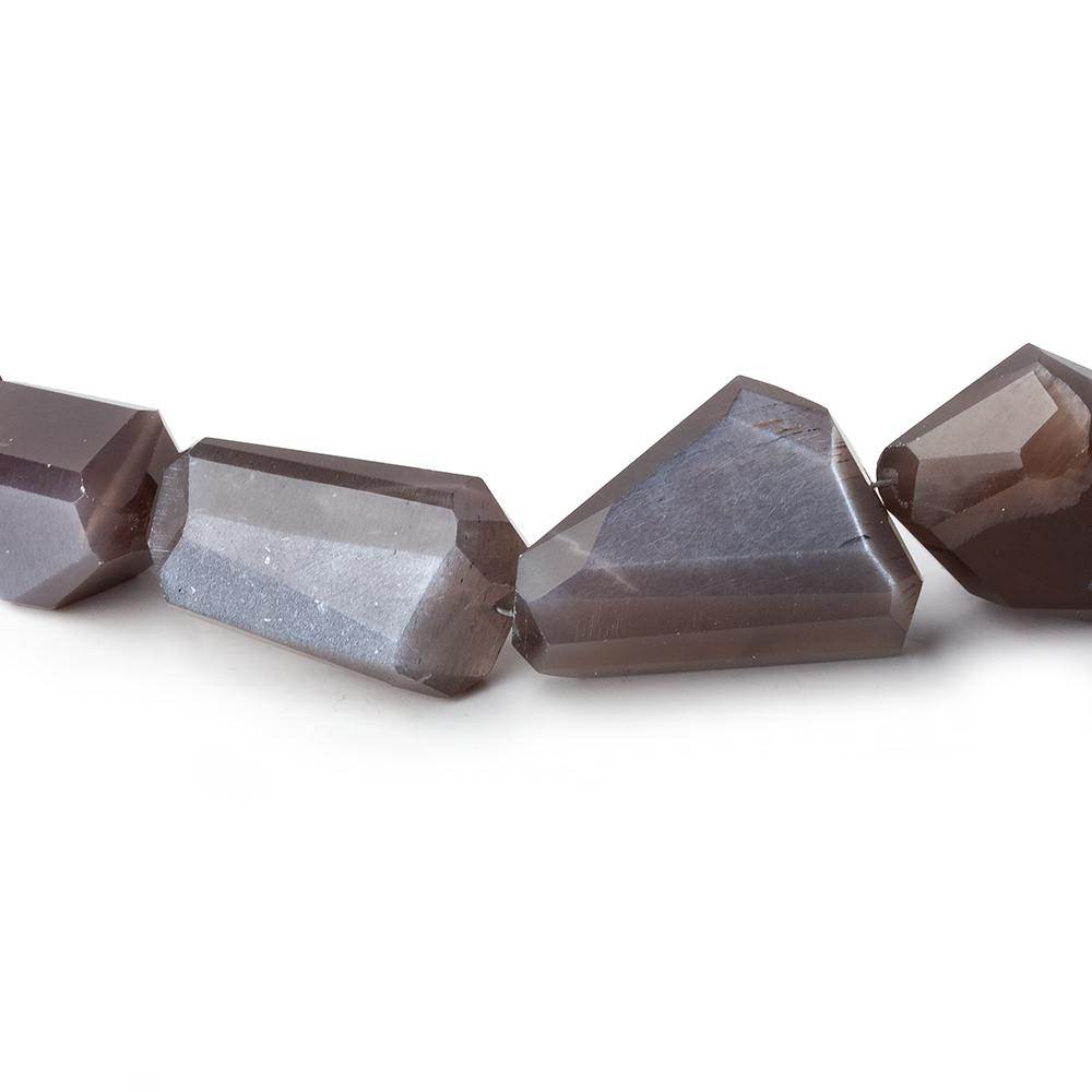 8.5x5.5-23x16mm Chocolate Moonstone Faceted Nugget Beads 16 inch 29 pcs A - Beadsofcambay.com