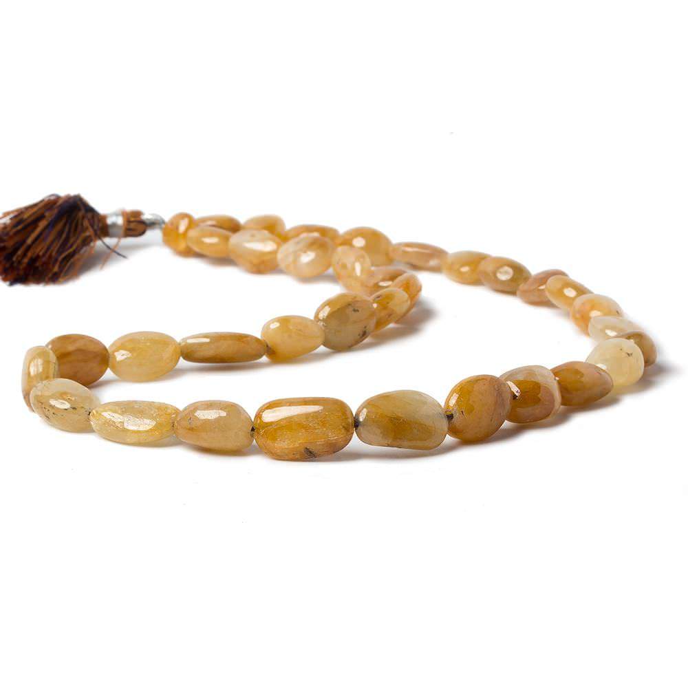 8.5x8-14x9mm Golden Yellow Sapphire Plain Nugget Beads 16 inch 35 pieces - Beadsofcambay.com