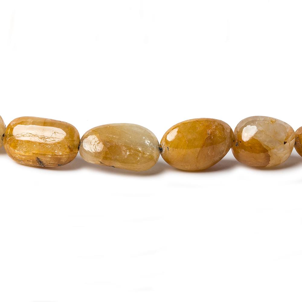 8.5x8-14x9mm Golden Yellow Sapphire Plain Nugget Beads 16 inch 35 pieces - Beadsofcambay.com