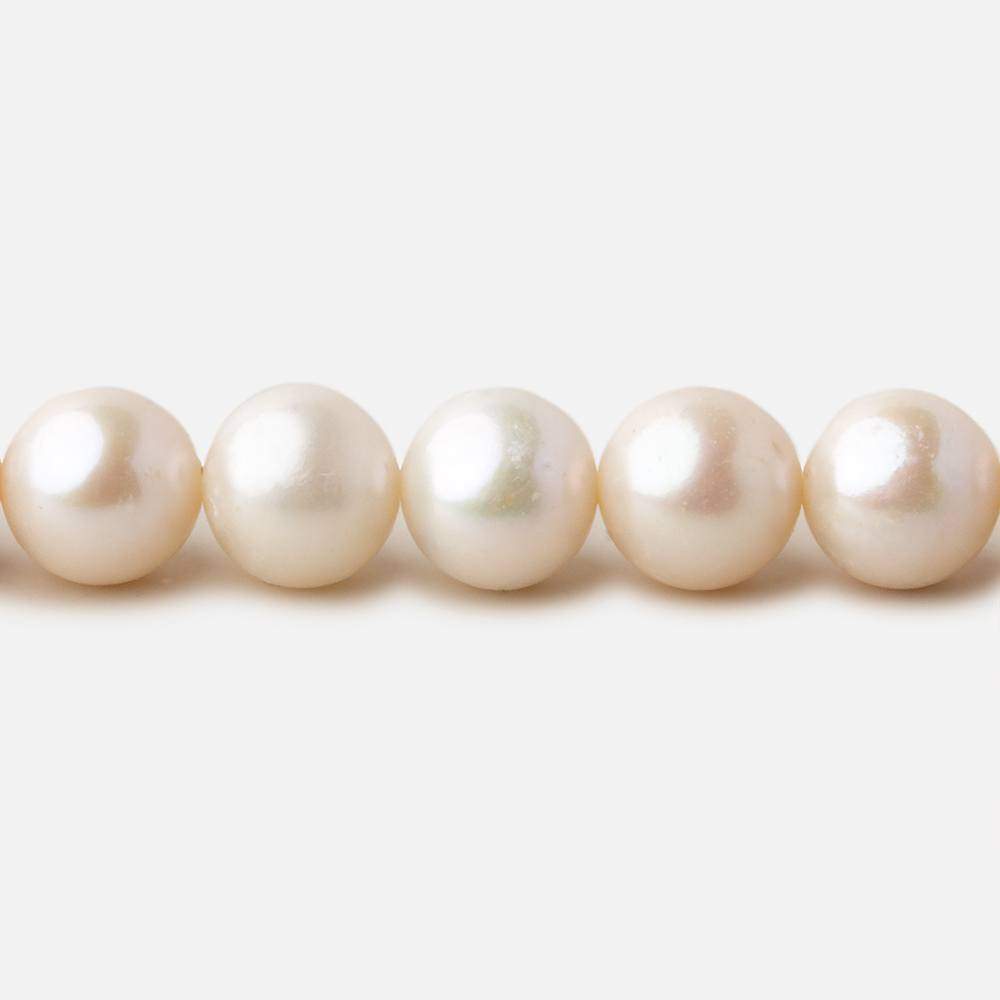8.5x8-9.5x9mm Off White Off Round freshwater pearls 16 inch 47 pieces - Beadsofcambay.com