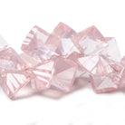 8.5x8.5-14.5x14.5mm Rose Quartz concave pavilion square beads 8 inch 48 pcs A - Beadsofcambay.com