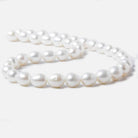 8.5x9.5-9.5x11mm White Straight Drill Baroque Freshwater Pearl 15.5 inch 39 pcs - Beadsofcambay.com