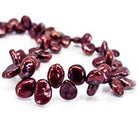 8mm - 10mm Merlot Top Drill Keshi Pearl, 15 inch - Beadsofcambay.com