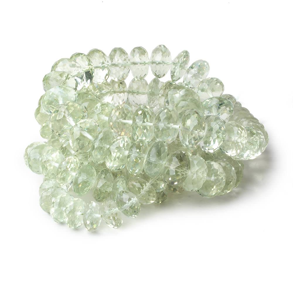 8mm - 11.5mm Prasiolite faceted rondelle beads 16 inch 74 pieces AAA - Beadsofcambay.com