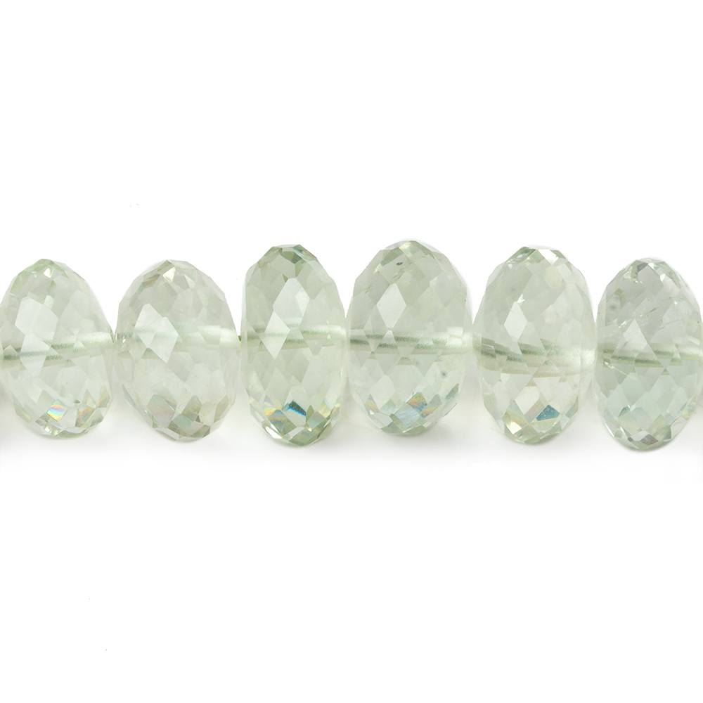 8mm - 11.5mm Prasiolite faceted rondelle beads 16 inch 74 pieces AAA - Beadsofcambay.com