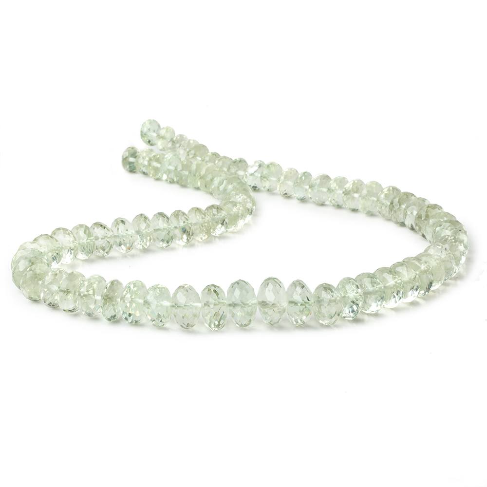 8mm - 11.5mm Prasiolite faceted rondelle beads 16 inch 74 pieces AAA - Beadsofcambay.com