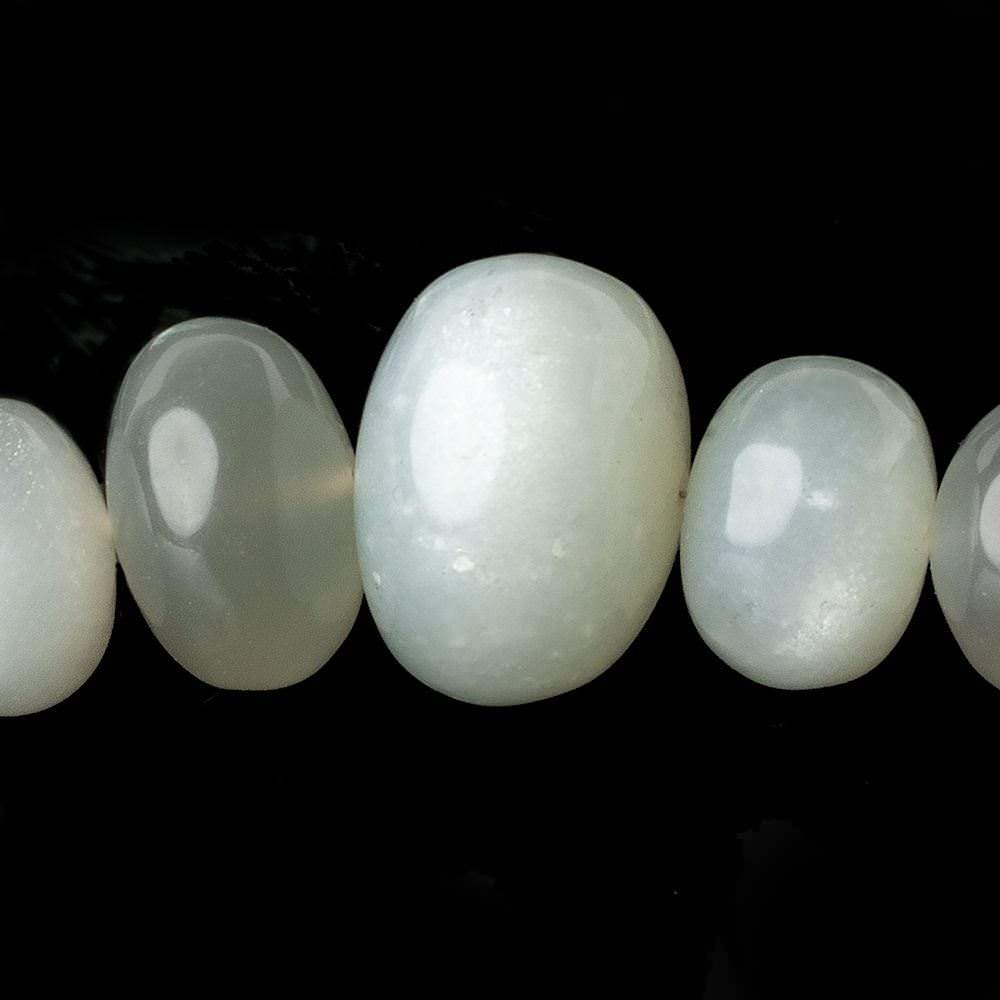 8mm - 20mm Sage Moontone plain rondelles 16 inch 51 beads A - Beadsofcambay.com