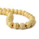 8mm 22kt Gold Plated Copper Bead Cap Concentric Miligrain 7.5 inch 56 pieces - Beadsofcambay.com