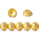 8mm 22kt Gold plated Copper Bead Cap Dots 8 inch 56 pieces - Beadsofcambay.com