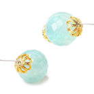 8mm 22kt Gold plated Copper Bead Cap Floral Design 8 inch 58 pieces - Beadsofcambay.com