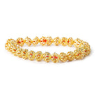 8mm 22kt Gold plated Copper Bead Cap Floral Design 8 inch 58 pieces - Beadsofcambay.com