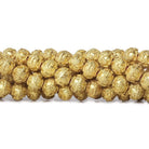 8mm 22kt Gold plated Copper Bead Cap Miligrain Small and Large Triangle Design 8 inch 28 pieces - Beadsofcambay.com