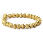 8mm 22kt Gold plated Copper Bead Cap Miligrain Small and Large Triangle Design 8 inch 28 pieces - Beadsofcambay.com