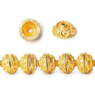 8mm 22kt Gold plated Copper Bead Cap Simple Arch 8 inch 54 pieces - Beadsofcambay.com