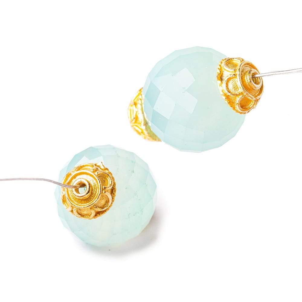 8mm 22kt Gold plated Copper Bead Cap Simple Arch 8 inch 54 pieces - Beadsofcambay.com