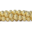 8mm 22kt Gold plated Copper Bead Round Persian Design 8 inch 28 pieces - Beadsofcambay.com