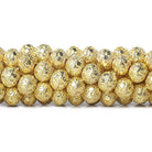 8mm 22kt Gold Plated Copper Bead Round Petite Dots 8 inch 26 pieces - Beadsofcambay.com