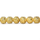 8mm 22kt Gold Plated Copper Bead Roval Miligrain Circles 8 inch 27 pieces - Beadsofcambay.com