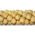 8mm 22kt Gold Plated Copper Bead Roval Miligrain Circles 8 inch 27 pieces - Beadsofcambay.com