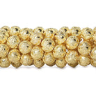 8mm 22kt Gold Plated Copper Bead Roval Miligrain Triangle 8 inch 28 pieces - Beadsofcambay.com