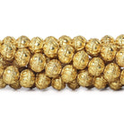 8mm 22kt Gold Plated Copper Bead Roval Pear Design 8 inch 28 pieces - Beadsofcambay.com