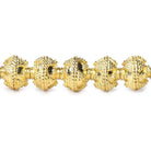 8mm 22kt Gold Plated Copper Bead Roval Petite Miligrain Triangle 8 inch 28 pieces - Beadsofcambay.com