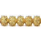 8mm 22kt Gold plated Copper Bead Roval Sphere Design 8 inch 28 pieces - Beadsofcambay.com