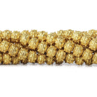 8mm 22kt Gold plated Copper Bead Roval Sphere Design 8 inch 28 pieces - Beadsofcambay.com