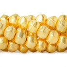 8mm 22kt Gold plated Copper Brushed Hexagon Beads 8 inch 25 pieces - Beadsofcambay.com