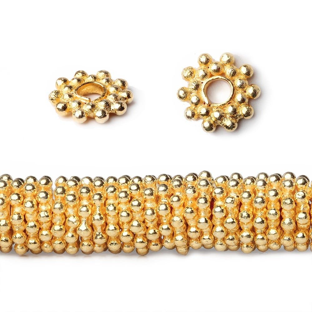 8mm 22kt Gold Plated Copper Daisy Spacer 8 inch 146 pieces - Beadsofcambay.com