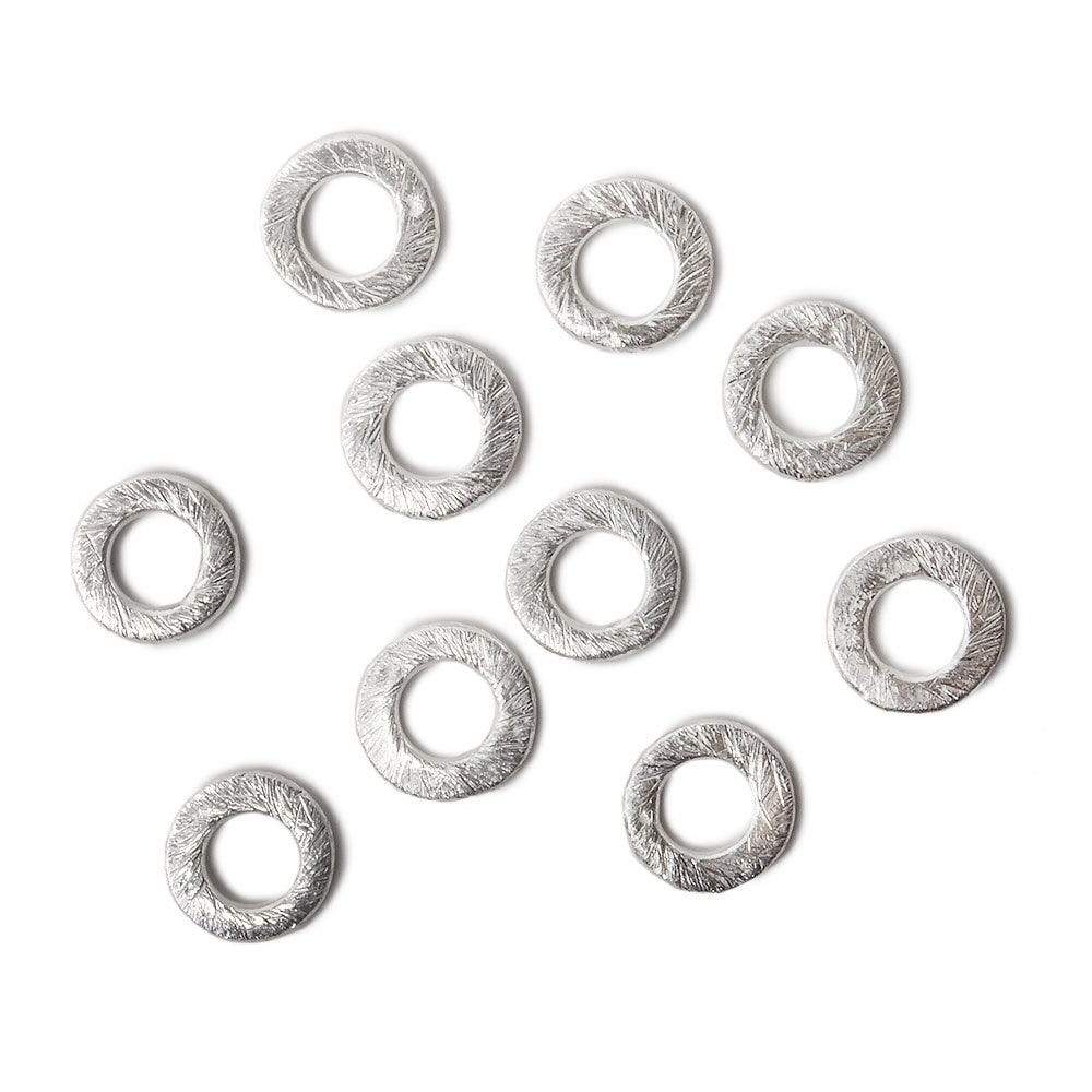 8mm .925 Silver brushed Jump Ring Set of 10 pieces - Beadsofcambay.com