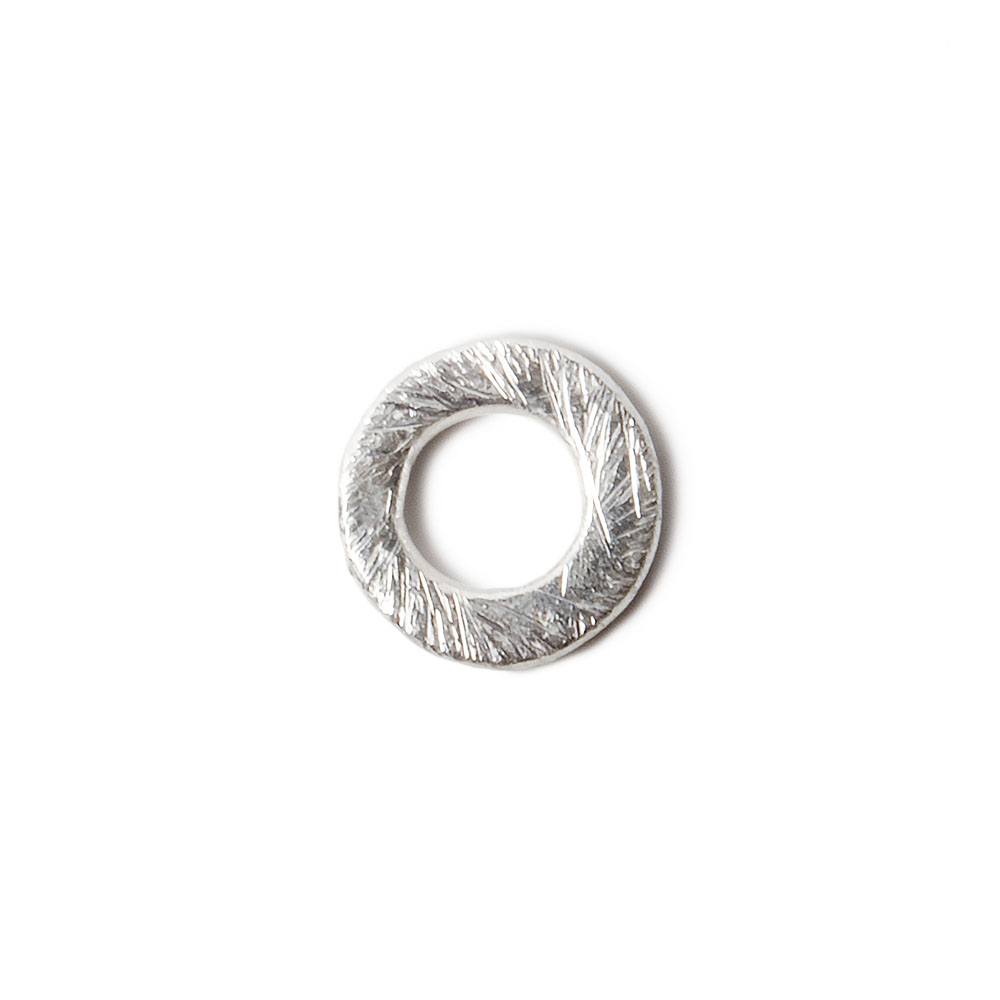 8mm .925 Silver brushed Jump Ring Set of 10 pieces - Beadsofcambay.com