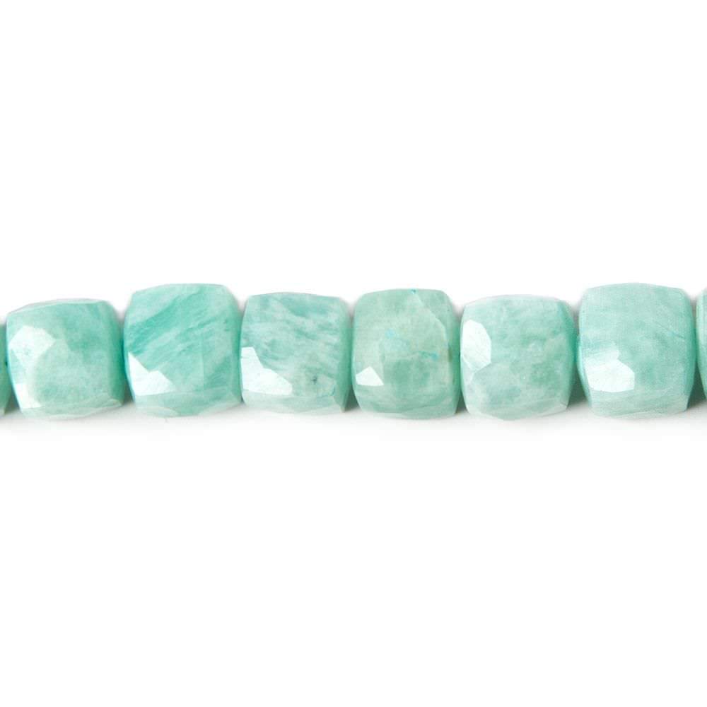 8mm Amazonite Faceted Cube Beads 8 inch 27 pieces - Beadsofcambay.com