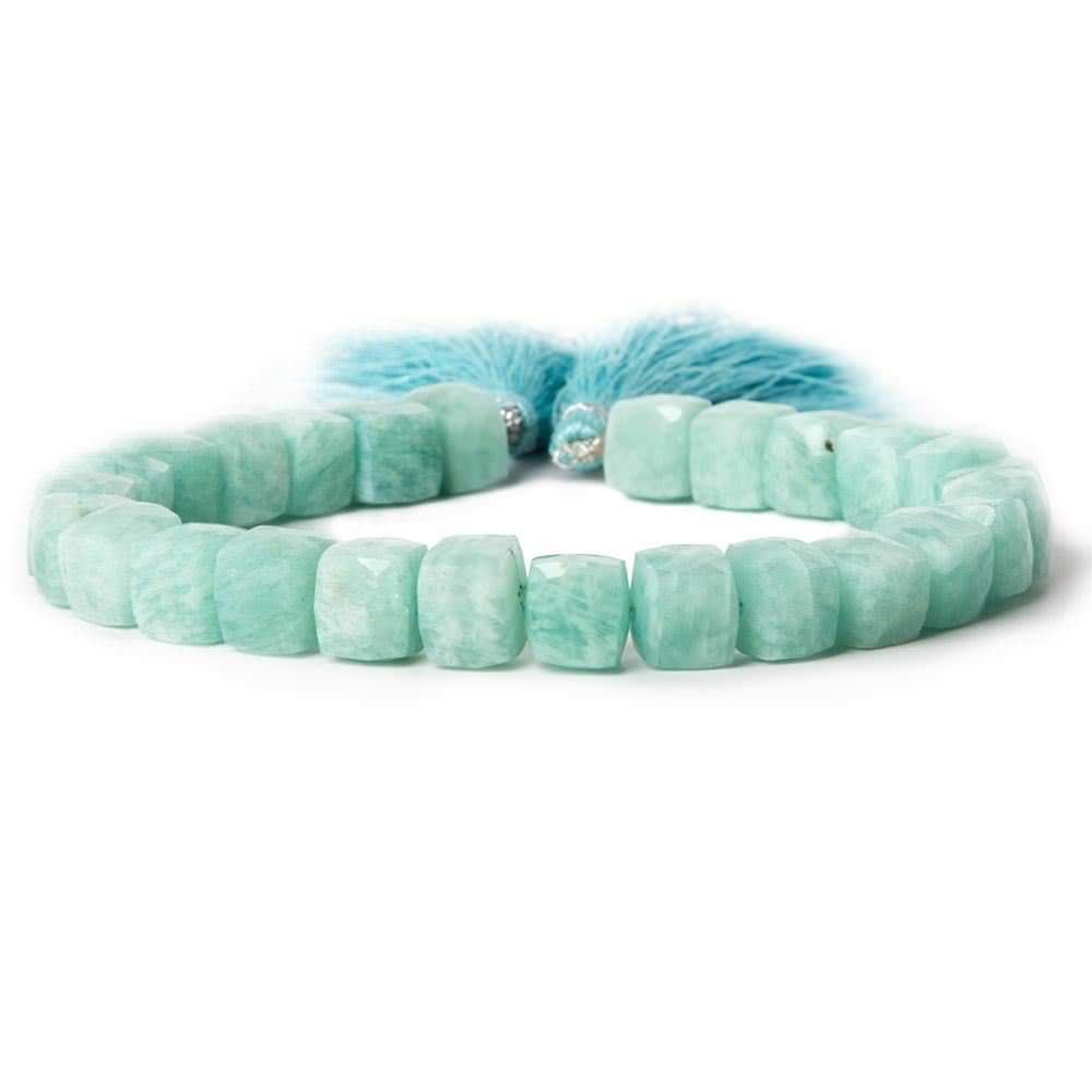 8mm Amazonite Faceted Cube Beads 8 inch 27 pieces - Beadsofcambay.com