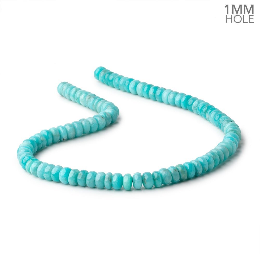 8mm Amazonite Plain Rondelle Beads 16 inch 90 pieces A Grade 1mm Hole - Beadsofcambay.com