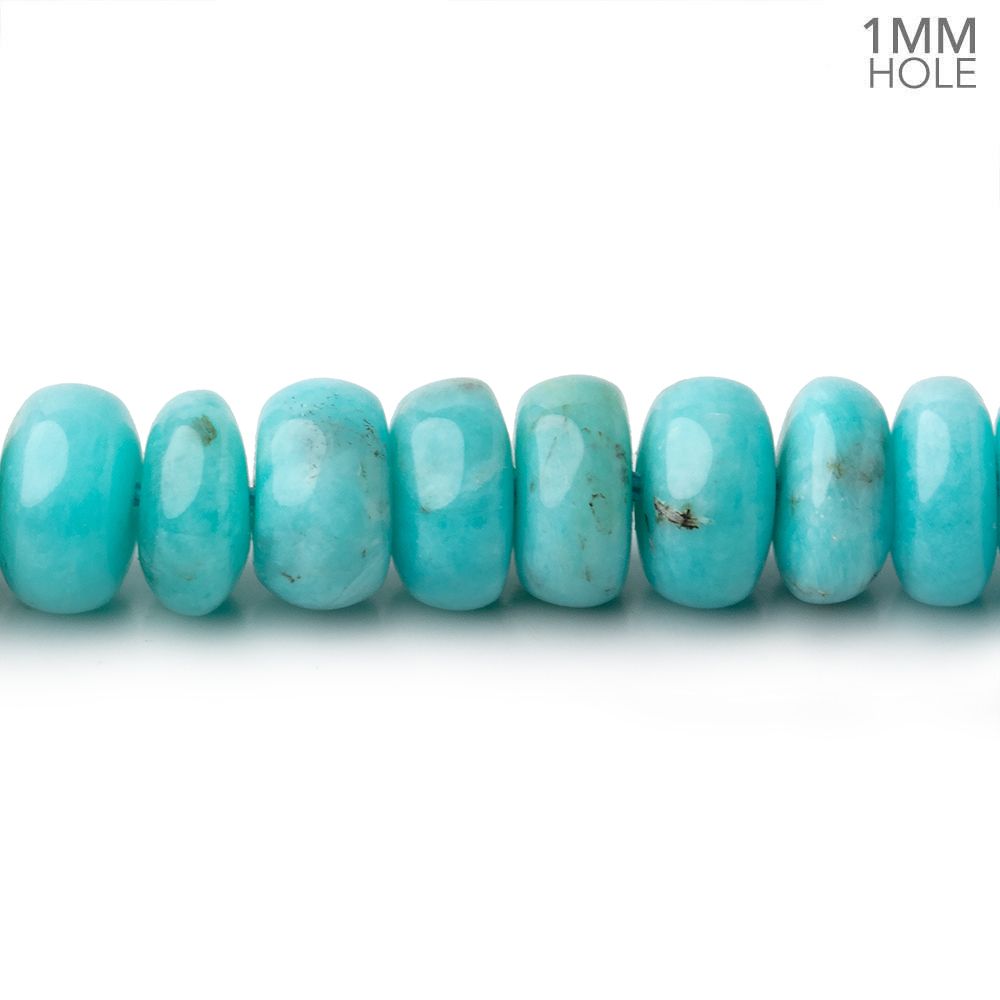 8mm Amazonite Plain Rondelle Beads 16 inch 90 pieces A Grade 1mm Hole - Beadsofcambay.com