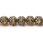 8mm Antiqued 22kt Plated Copper Rounds with Miligrain Circles 8 inch 27 beads - Beadsofcambay.com