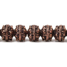 8mm Antiqued Copper Bead Roval Sphere Design 8 inch 28 pcs - Beadsofcambay.com
