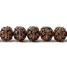 8mm Antiqued Copper Beads Roval Miligrain Circles 8 inch 28 pcs - Beadsofcambay.com
