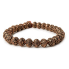 8mm Antiqued Copper Beads Roval Persian Circle 8 inch 28 pcs - Beadsofcambay.com