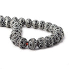 8mm Antiqued Silver Plated Copper Bead Cap Persian Design 8 inch 58 pieces - Beadsofcambay.com