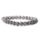 8mm Antiqued Sterling Silver plated Bead Cap Simple Arch Design 8 inch 54 beads - Beadsofcambay.com